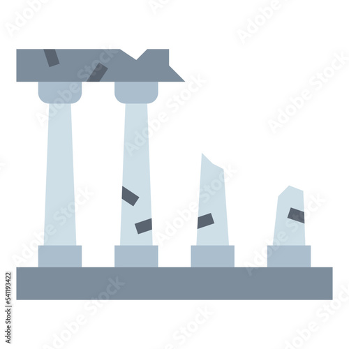 ruins flat icon style