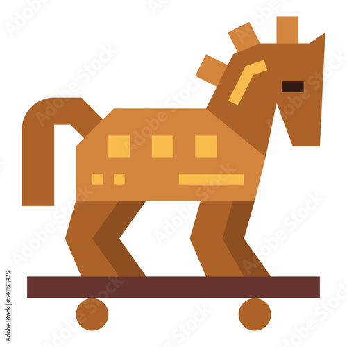 trojan horse flat icon style