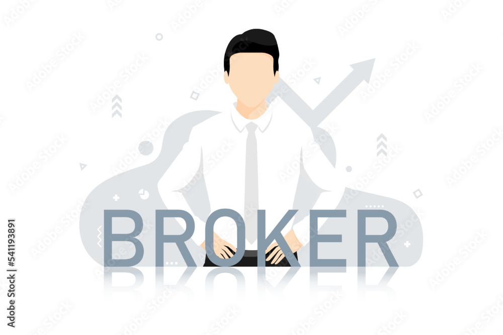 Cartoon businessman broker design, Digital marketing illustration. Cartoon businessman broker design, Digital marketing illustration.