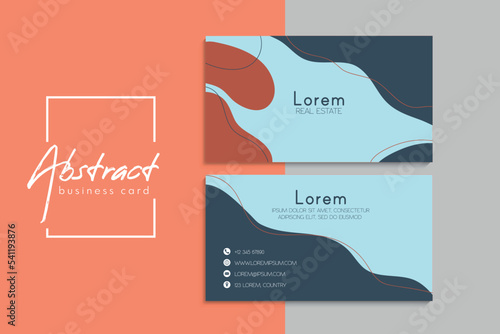 Fototapeta Naklejka Na Ścianę i Meble -  Vector abstract creative business cards (back and front set template)