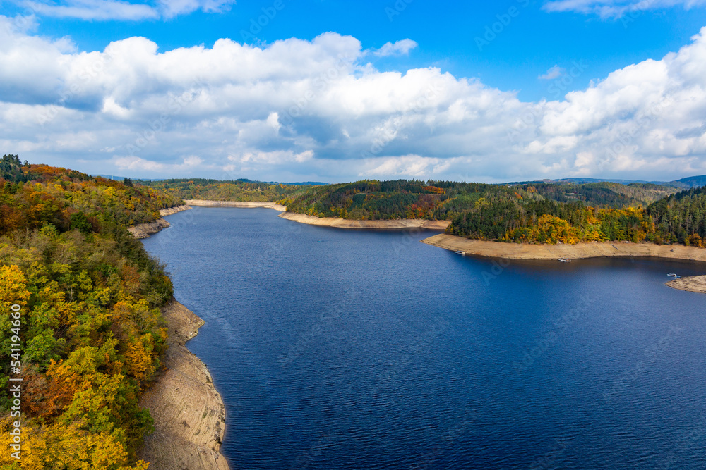 Vltava river. Autumn landscape. South Czechia.