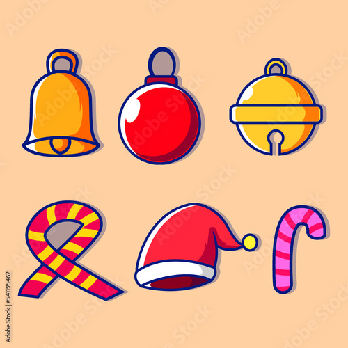 premium vector l collection of vector christmas elements, balls, scarves, bells, photo