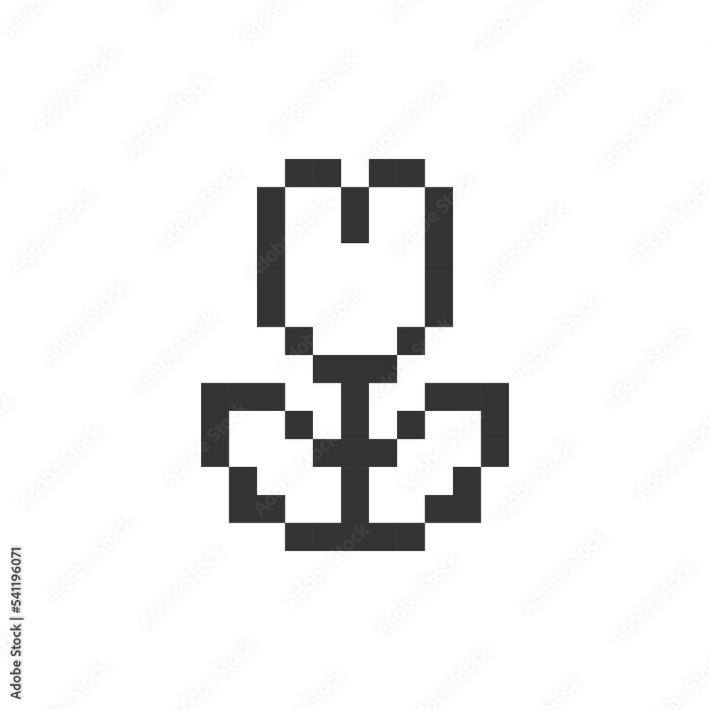 Flower pixelated ui icon. Floral shop. Retail florist. Online marketplace. Houseplant. Editable 8bit graphic element. Outline isolated vector user interface image for web, mobile app. Retro style Flower pixelated ui icon. Floral shop. Retail florist. Online marketplace. Houseplant. Editable 8bit graphic element. Outline isolated vector user interface image for web, mobile app. Retro style