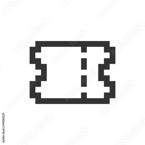 Coupon pixelated ui icon. Customer loyalty status. Discount code. Online store. Boost sale. Editable 8bit graphic element. Outline isolated vector user interface image for web, mobile app. Retro style