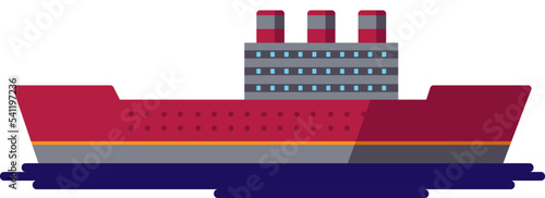 Photo Steamship Water Transportation flat illustration