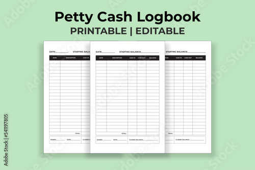 Petty Cash Logbook