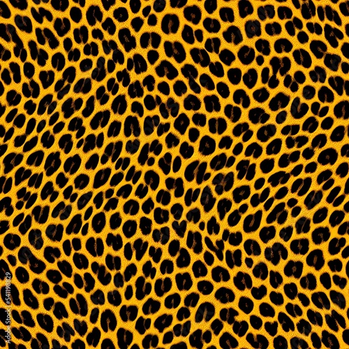 Leopard skin background. Leopard fur Seamless pattern Digital art.