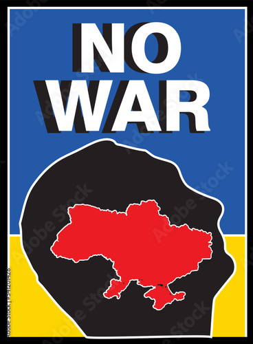 poster call for no war in ukraine, vector illustration