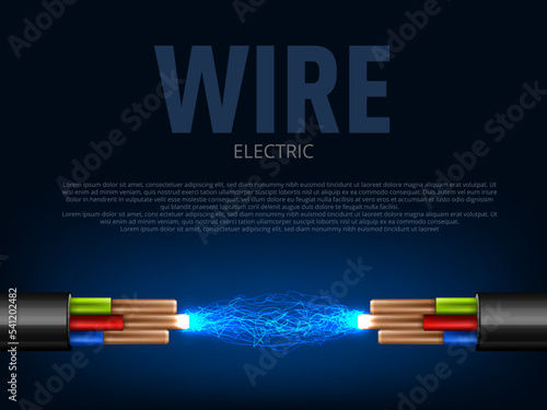 3D Electric Discharge Between Two Copper Cables