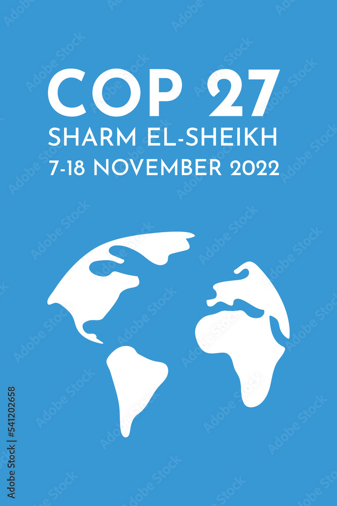 Climate Change Conference 2022 COP 27 vertical vector banner, flyer