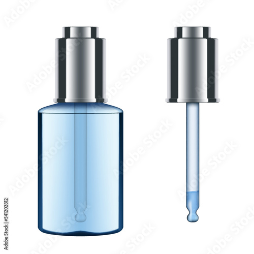 3D Face Serum Glass Bottle With Silver Dropper