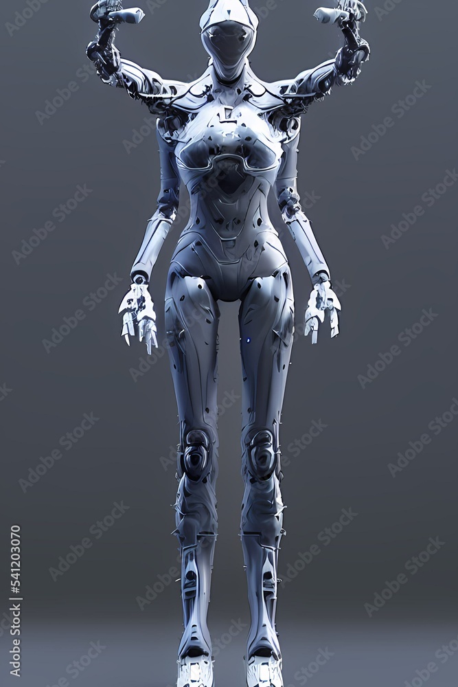 Alien Robot Android 3d illustration character no background Alien Robot Android 3d illustration character no background