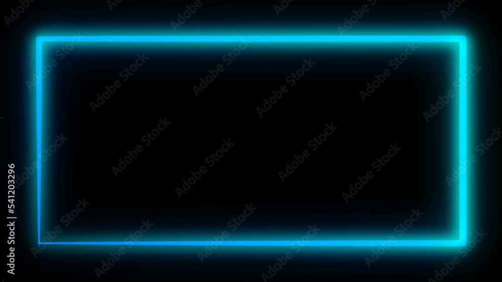 Animated Blue Neon Light Frame Looping Transparent Background Animated Blue Neon Light Frame Looping Transparent Background