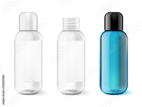 3D Plastic Cosmetic Bottle With Black Cap