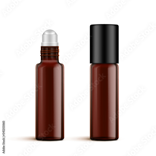 3D Amber Or Cosmetic Essential Oil Glass Bottle