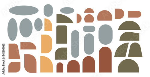 Minimalist geometric arches and various shapes