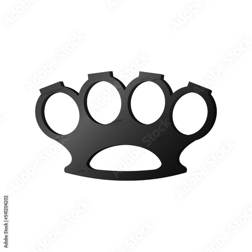 Black brass knuckles template. Aggressive fist worn melee weapon