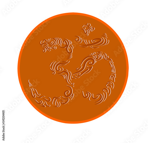 golden om or aum sign and symbol, hindu religion concept vector background photo