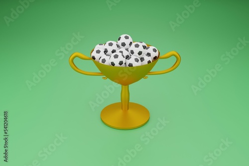 soccer balls in the cup