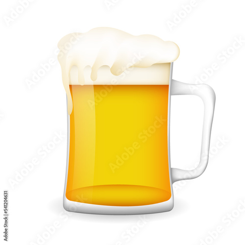 Mug with yellow beer and foam template