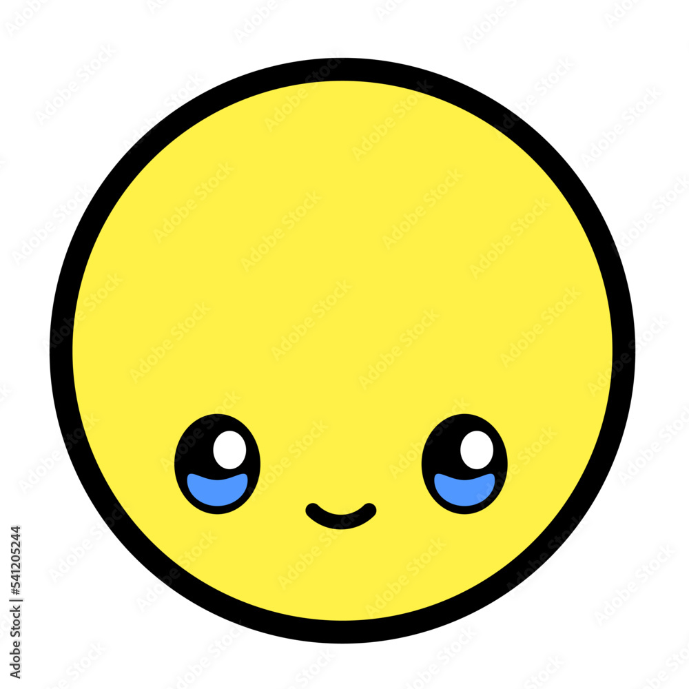 Flat kawaii emoji face. Cute funny cartoon character. Simple line art expressions web icon. Emoticon sticker. Vector graphic illustration. Flat kawaii emoji face. Cute funny cartoon character. Simple line art expressions web icon. Emoticon sticker. Vector graphic illustration.