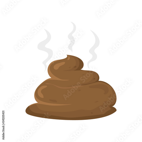 Bunch of foul smelling shit. Brown smelly manure as symbol of dump and toilet with disgusting vector sewage