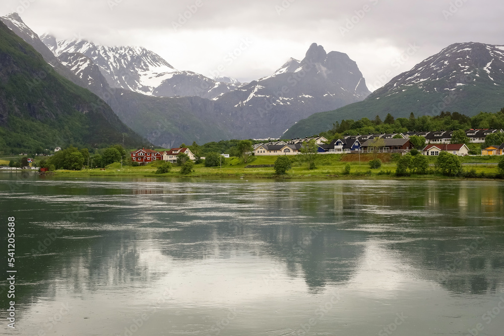 River Rauma in the town Aandalsnes, Norway