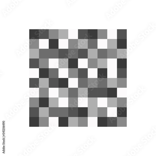 Censor blur effect square pattern. Grey pixel mosaic texture hiding part of image, face, body, text or another prohibited content. Parental control concept. Vector flat illustration