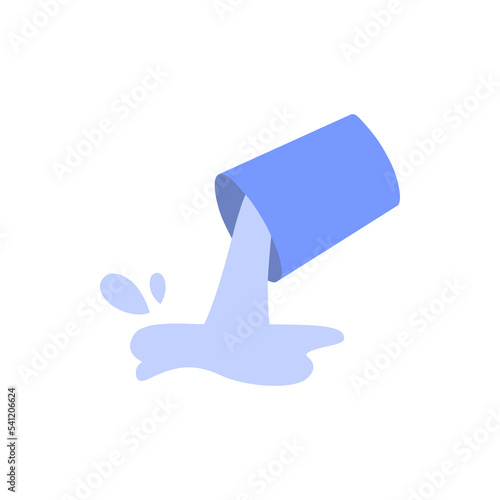 Pouring abstract liquid from cup Icon. Kitchen, cooking, recipe, instrument concepts. Flat Vector symbol element illustration isolated on a white background.