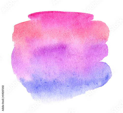 Abstract colorful watercolor shape as a background isolated on white. Watercolor clip art for your design 