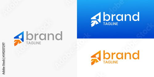 Simple Shape Rocket Launch Logo Design Concept Vector Template for Growth Development Brand Business Company