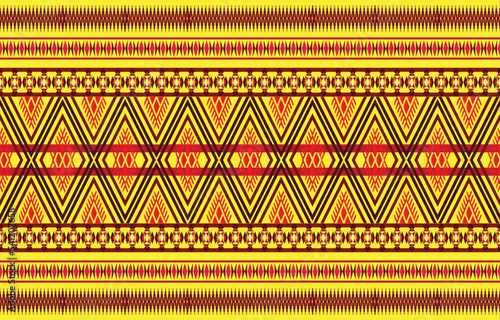 Gypsy pattern tribal ethnic motifs geometric vector background. Doodle gypsy geometric shapes sprites tribal motifs clothing fabric textile print traditional design with triangles