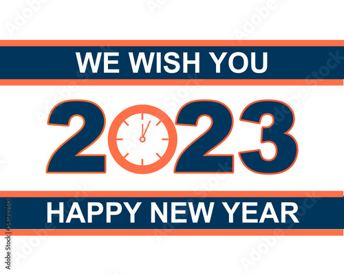 Happy New Year's Eve countdown. We wish you happy new year 2023 for banner, Advertising Web poster.