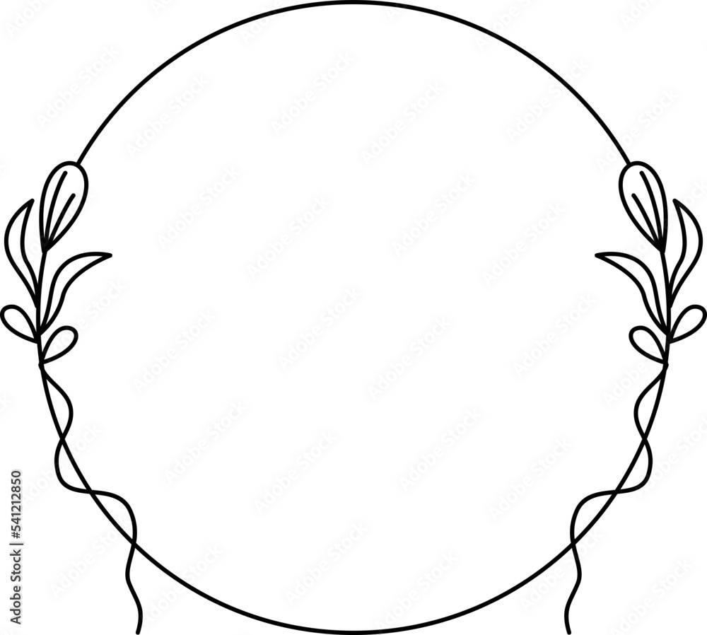 Leaf Circle Frame Element Vector Leaf Circle Frame Element Vector