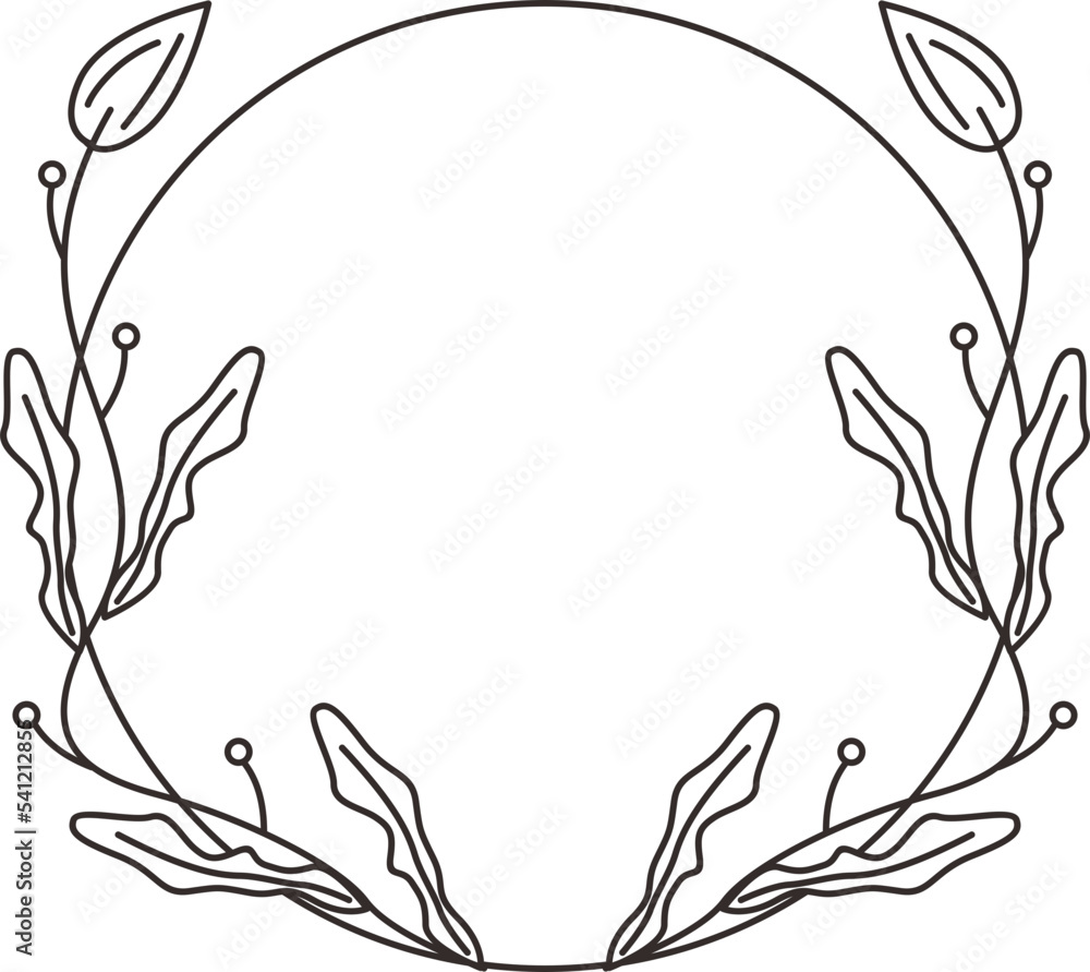 Leaf Circle Frame Element Vector Leaf Circle Frame Element Vector