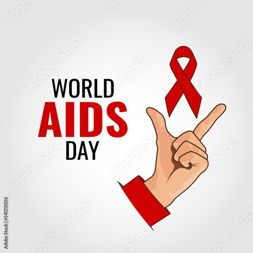 Vector illustration of World Aids Day. Red Ribbon.
