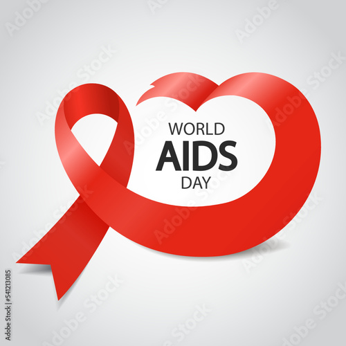 Vector illustration of World Aids Day. Red Ribbon.
