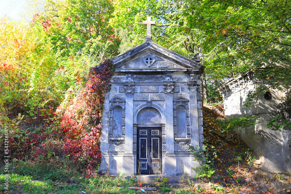 Crypts by architect V. Gorodetsky in Baikove Cemetery in Kyiv, Ukraine Crypts by architect V. Gorodetsky in Baikove Cemetery in Kyiv, Ukraine