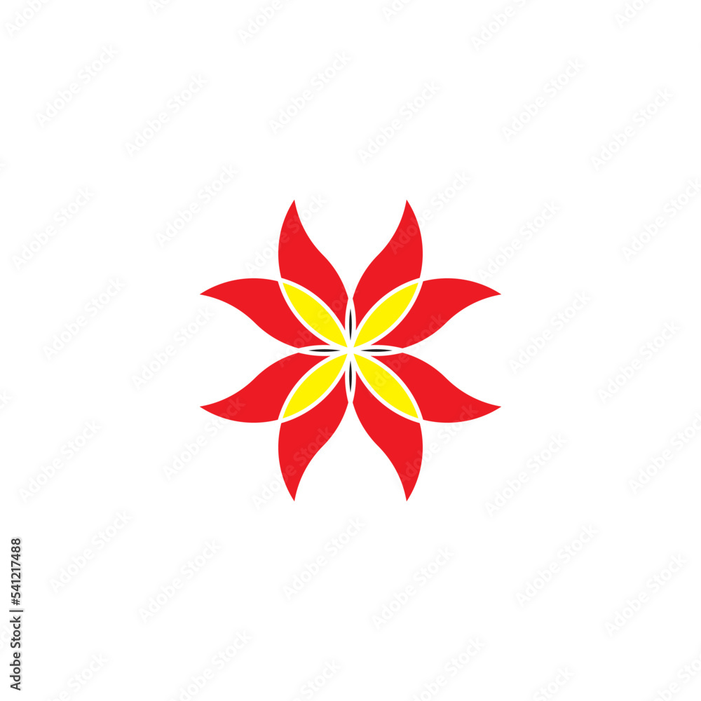 abstract red flower icon logo abstract red flower icon logo