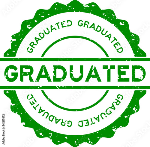 Grunge green graduated word round rubber seal stamp on white background