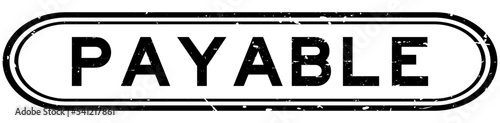 Grunge black payable word rubber seal stamp on white background