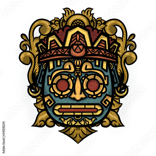 Mask traditional ornament for poster or design tattoo