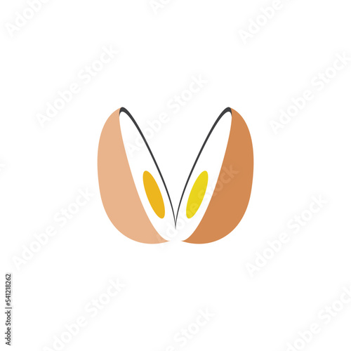 cutted egg logo vector icon design
