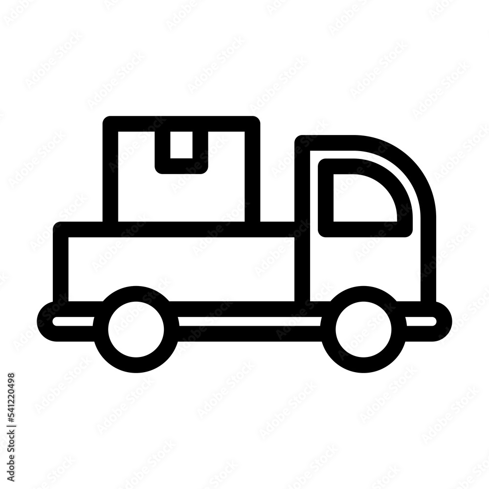 delivery truck line icon illustration vector graphic