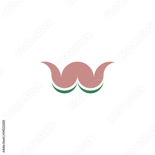 letter w worm icon logo vector design