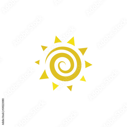 spiral sun vector logo icon design