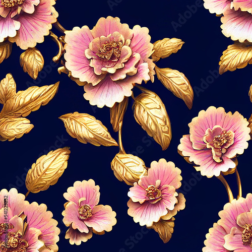 Beautiful floral wallpaper. Seamless repeat pattern for wallpaper  fabric and paper packaging  curtains  duvet covers  pillows  digital print design. 3d illustration