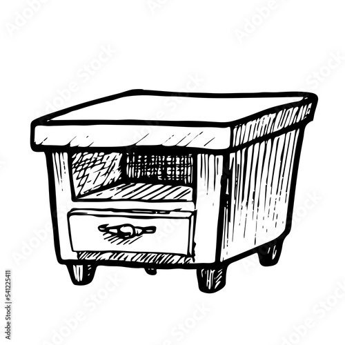 bedside table vector illustration on white background