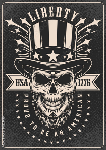US Independence Day monochrome flyer