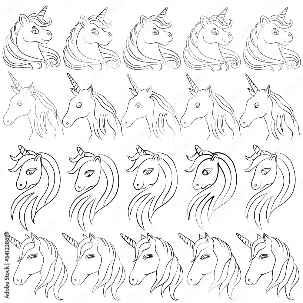 Hand-drawn Horse line drawing Images illustration collection